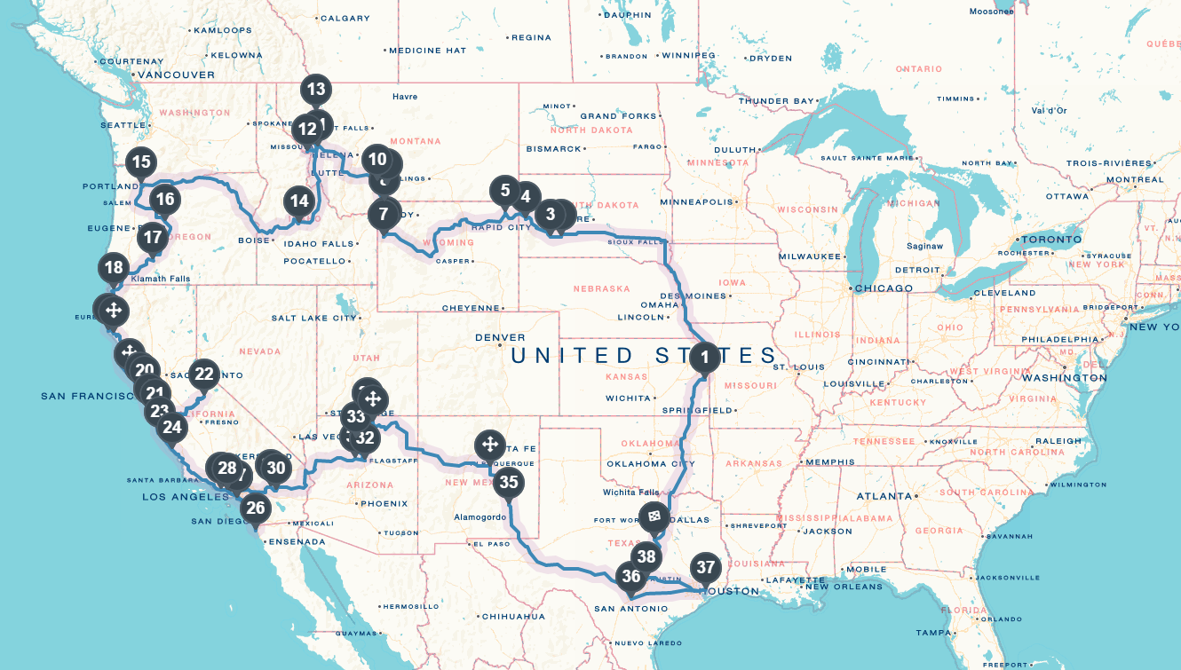 America Map Road Trip - Hayley Drumwright